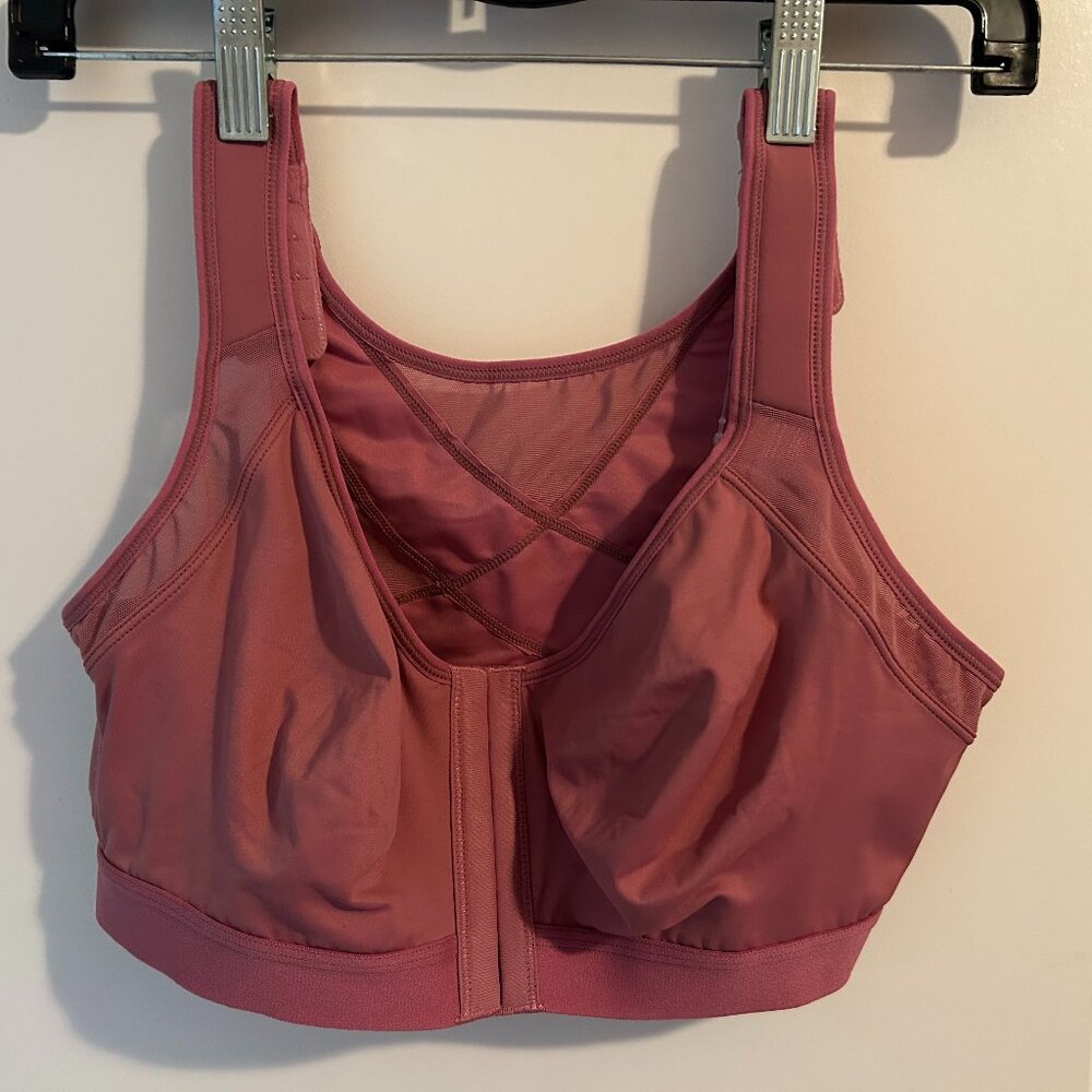 Delimira Firm Support Bra Front Closure Adjustable Straps 38D Rose Wirefree
